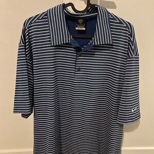 Nike Striped Blue and White Golf Shirt